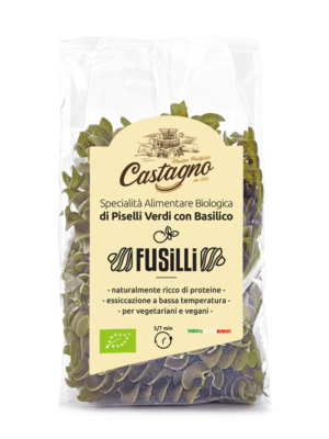 Fusilli di piselli verdi con basilico