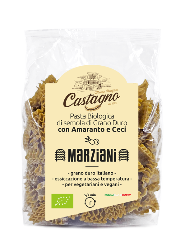 Marziani di semola di grano duro con amaranto e ceci