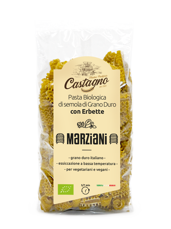 Marziani di semola di grano duro con erbette