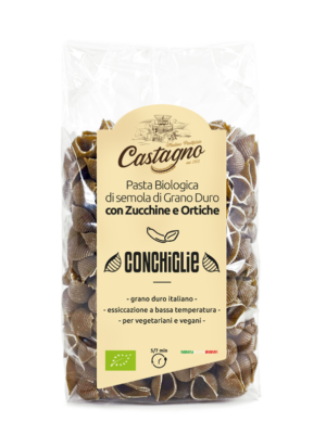 Conchiglie di grano duro con zucchine e ortiche