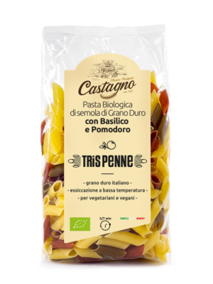 Penne di semola di grano duro basilico e pomodoro